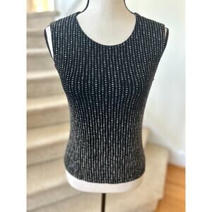 Vintage Y2K Black Ribbed Sparkle Dot Stretchy Tank Top Fairy Whimsygoth